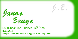 janos benye business card